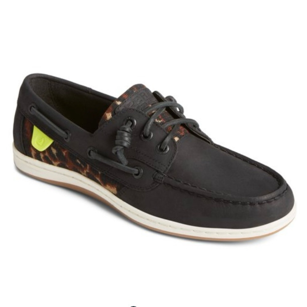 NEW SPERRY Songfish Leather Cheetah Boat Shoe 10